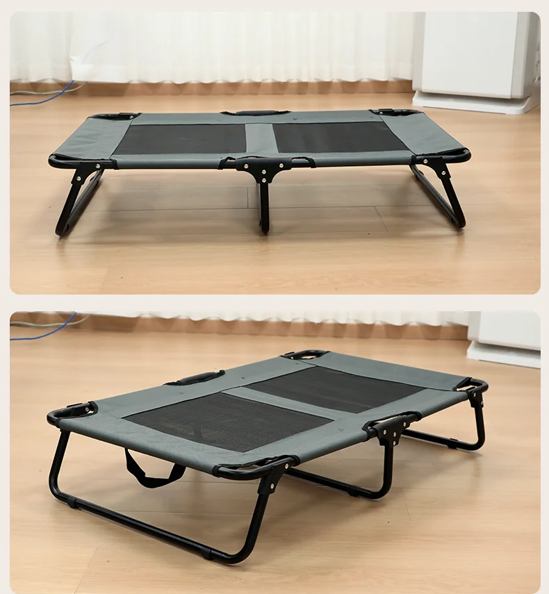 Hot Foldable Large Size Heavy Duty Pet Camping Bed 600D Oxford Cloth Breathable Indoor Outdoor Dog Cat Bed Pet Supplies supplier