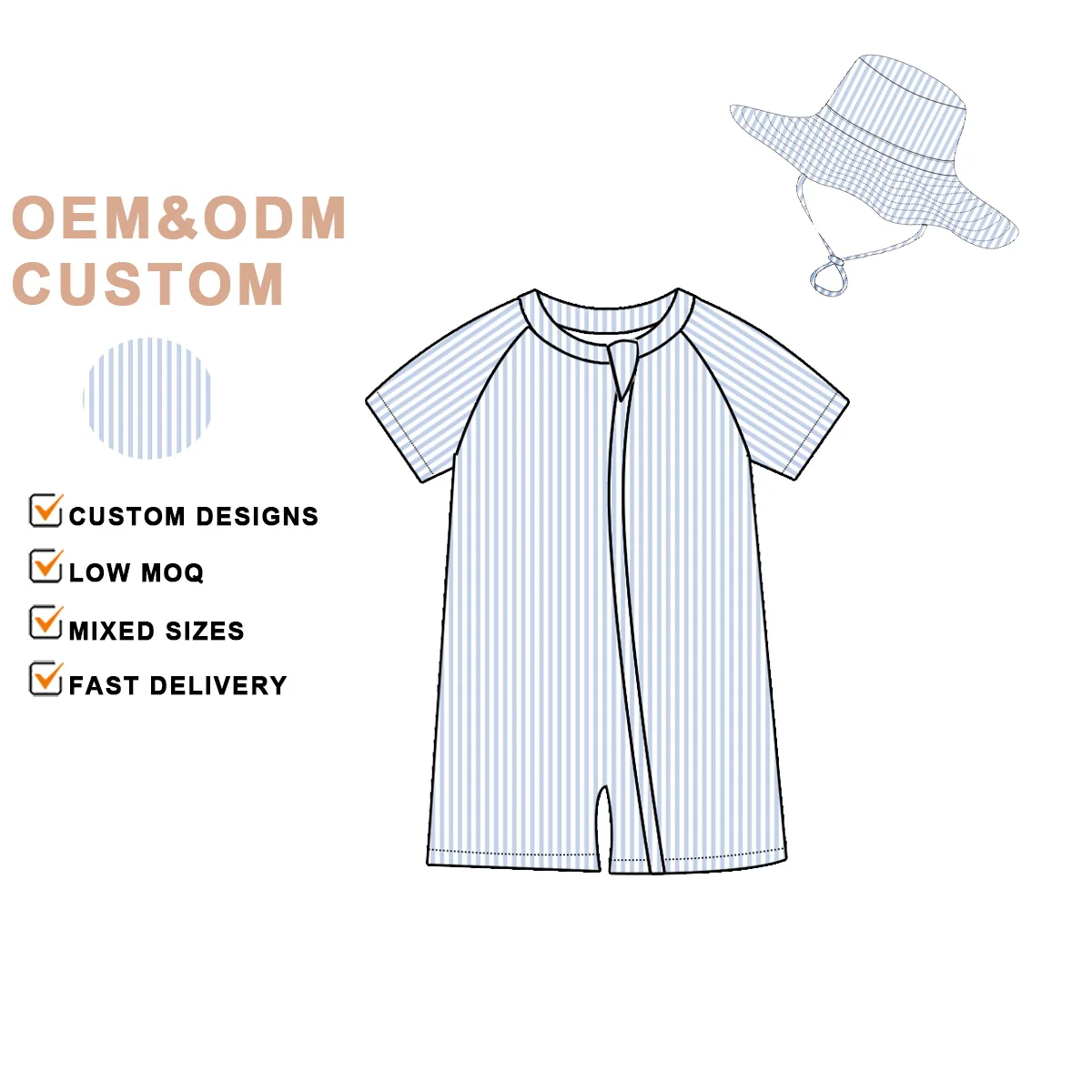 Best Supplier Summer Vacation Swimming Suit Family Matching Beachwear Light Blue Striped Kids Girls Swimsuit