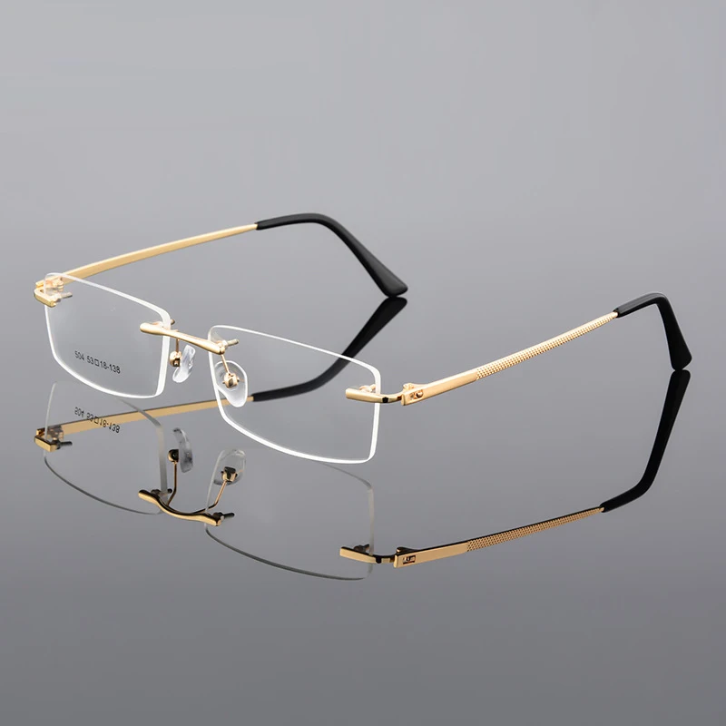 Fashion Metal Alloy Rimless Eyewear Glasses Frames Men Women Ultralight  Prescription Myopia Optical Eyeglasses Frames