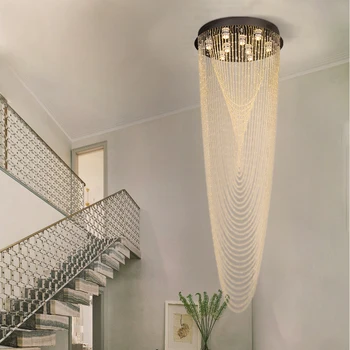 Modern Style Hotel Lobby Wedding Large Ceiling Hanging Crystal Pendant Lamp Led Chandelier Light