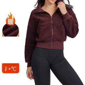 Winter Long Sleeve Top Women Yoga Jacket Outdoor Sports Running Fitness Clothing Workout Wear Zippy Jackets