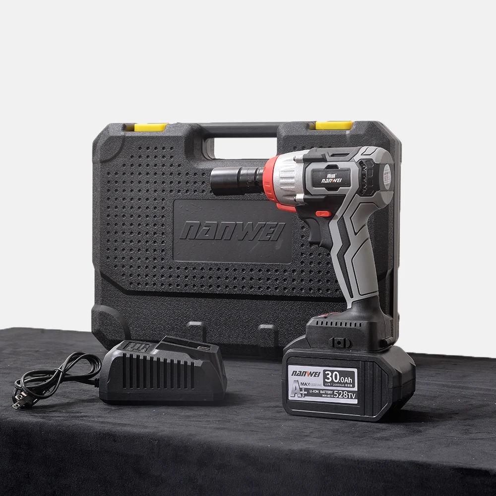 Heavy duty 900n.m High Torque Electric Bolt Tighten Machine Torque Wrench 3000mAh Li-ion Electric impact wrench tool box