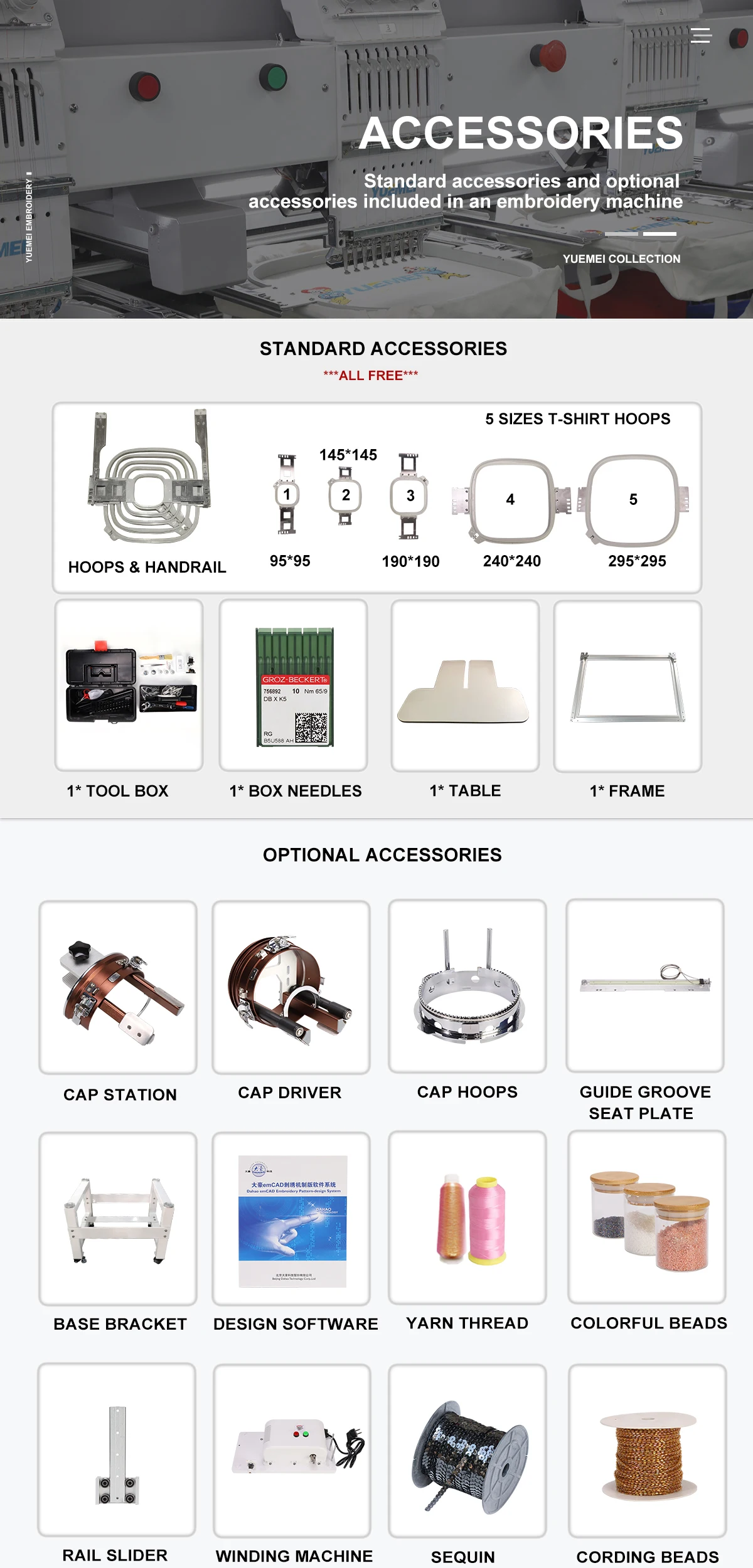 Yuemei new type single head embroidery machine computerized easy