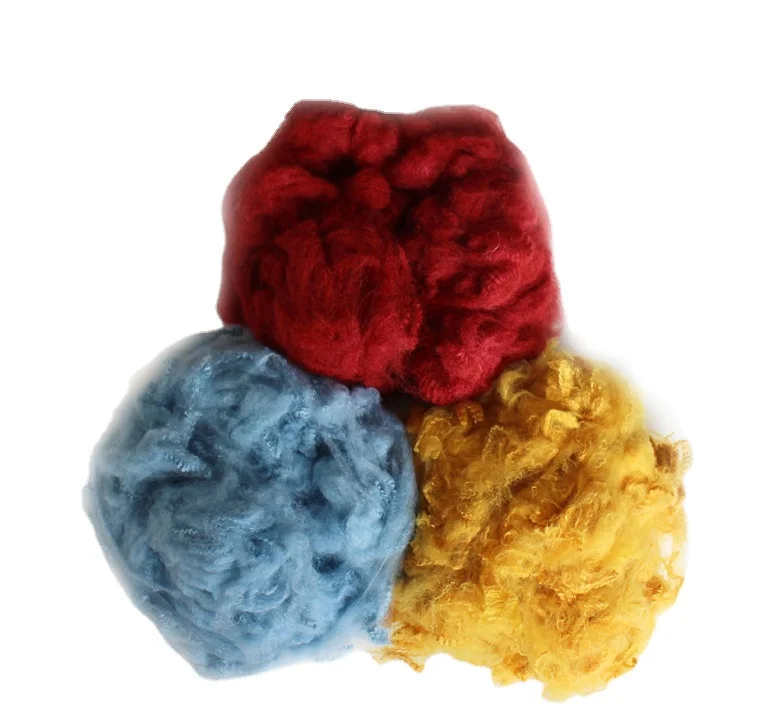 wholesale recycled pet bottles polyester fiber for wool spinning