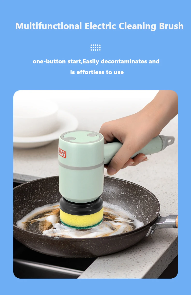 Electric Cleaning Dishwashing Brush, Automatic Wireless USB Rechargeable Professional Kitchen Bathtub Tile Cleaning Device