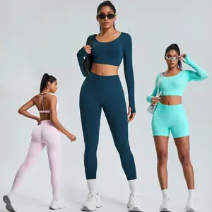 22026 Fall Winter Seamless Yoga Set Women Peach Shaping Butt Lifting High Waist Tummy Control Outdoor Running Fitness Wear