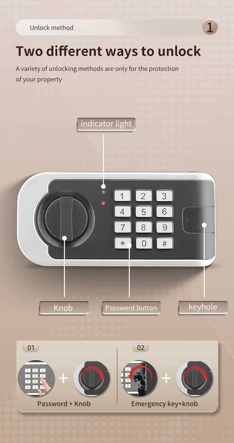 CEQSAFE New Arrival Security Locker Digital Code Display Home Electronic Safe Box for Money factory