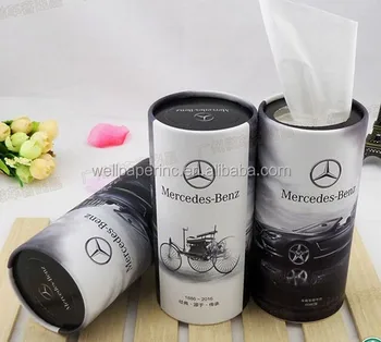 50 Sheets Per Cylinder Round Car Tissues Holder With Facial Tissue Bulk - Paper Tubes for Car Travel Tissues Packs