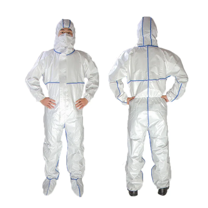 Breathable Wholesale PP Non Woven PE Film Disposable Visitor Hospital Uniform Lab Coat Body Protection Suit