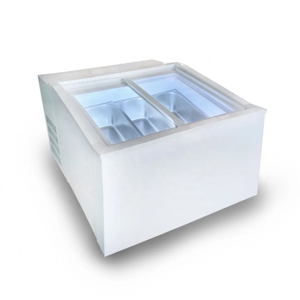 Put on Table Small Space Italy Ice Cream Display/Mini Glato Showcase/Ice Cream Freezer