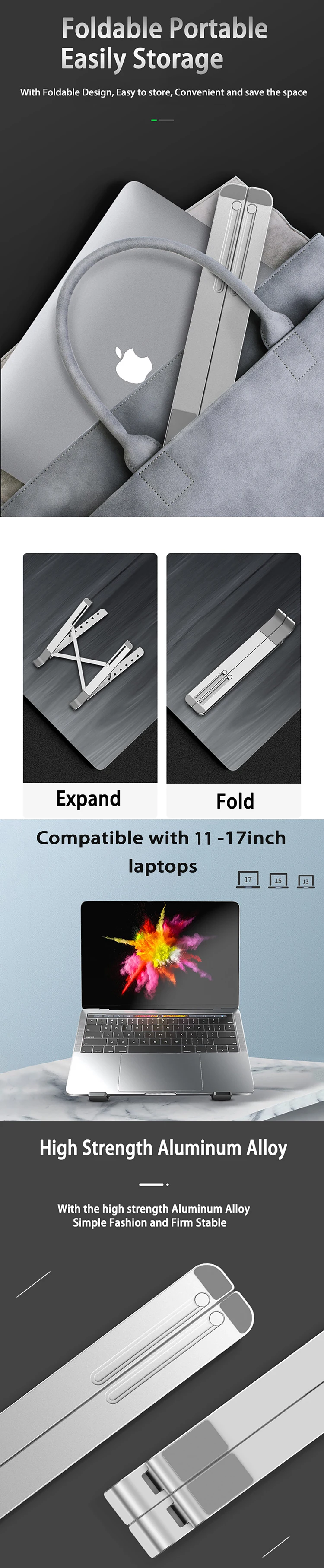 Metal Foldable Adjustable Laptop Tablet PC Cooling Stand Bracket Holder With Cooling Fan For Notebooks