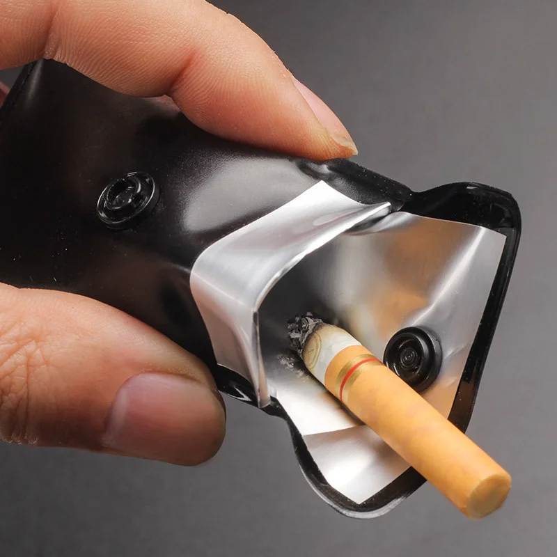 cigarette stub pouch Wholesale Ash Cigarette Butt Pouch Handhold Portable Ashtray Bag No  Dropping Ashtray Lazy