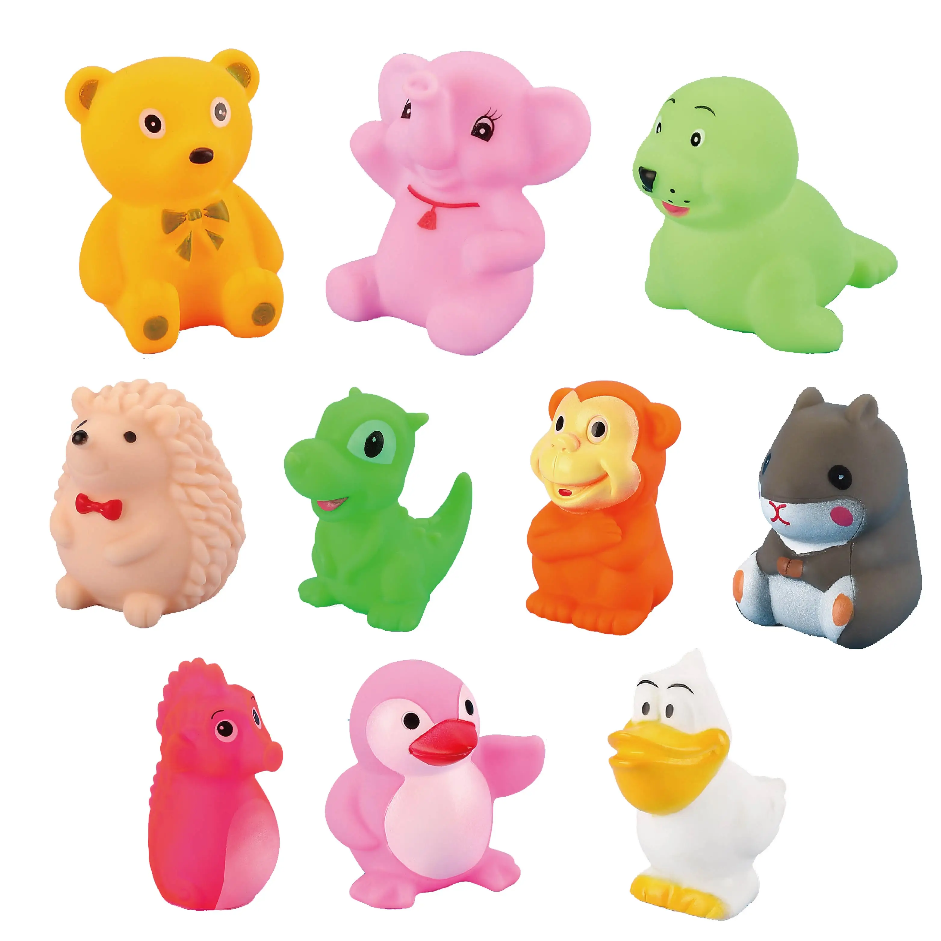 Silicone Animal Bath Toy Safety Colorful Bath Squirters Toys Set ...