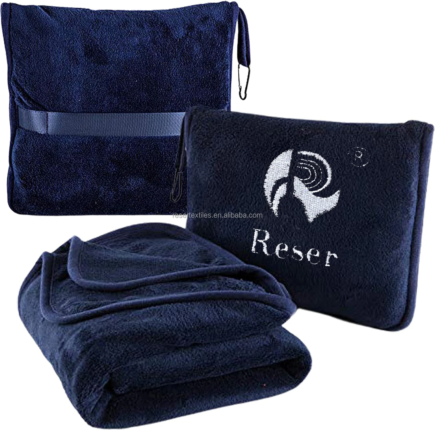 Travel Blanket Pillow Airplane Compact Packable 100% Polyester Eco-Friendly Four Seasons Flight Essentials Car Travelers Gifts