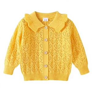 Infant Baby Girl Toddler Girl Knit Cardigan Sweater Fall/Winter Long Sleeve Button-Up Knit Sweatshirt Made in China