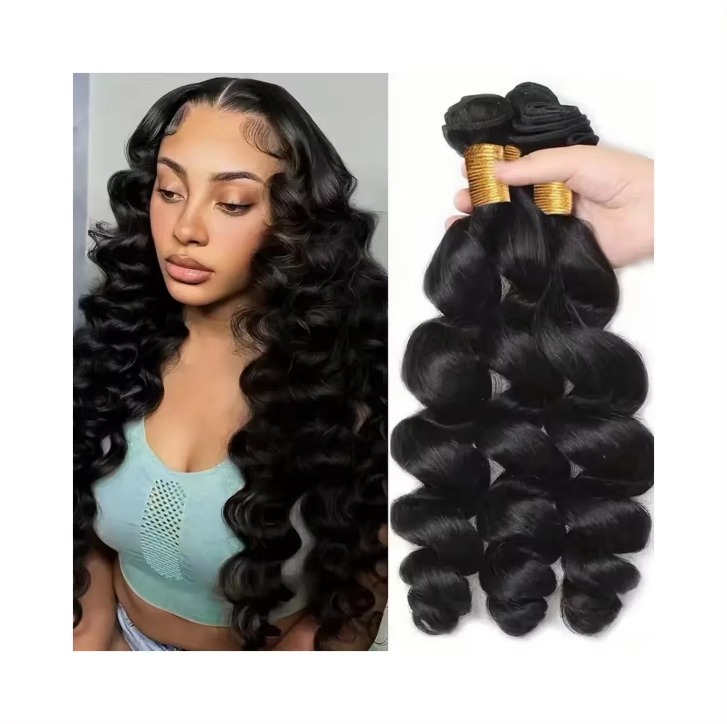 Wholesale Human Hair Extensions - Loose Wave Mink Brazilian 