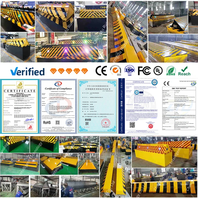 Removable Road Blocker Remote Control Parking Barrier Road Block Spike System Metal Barricade