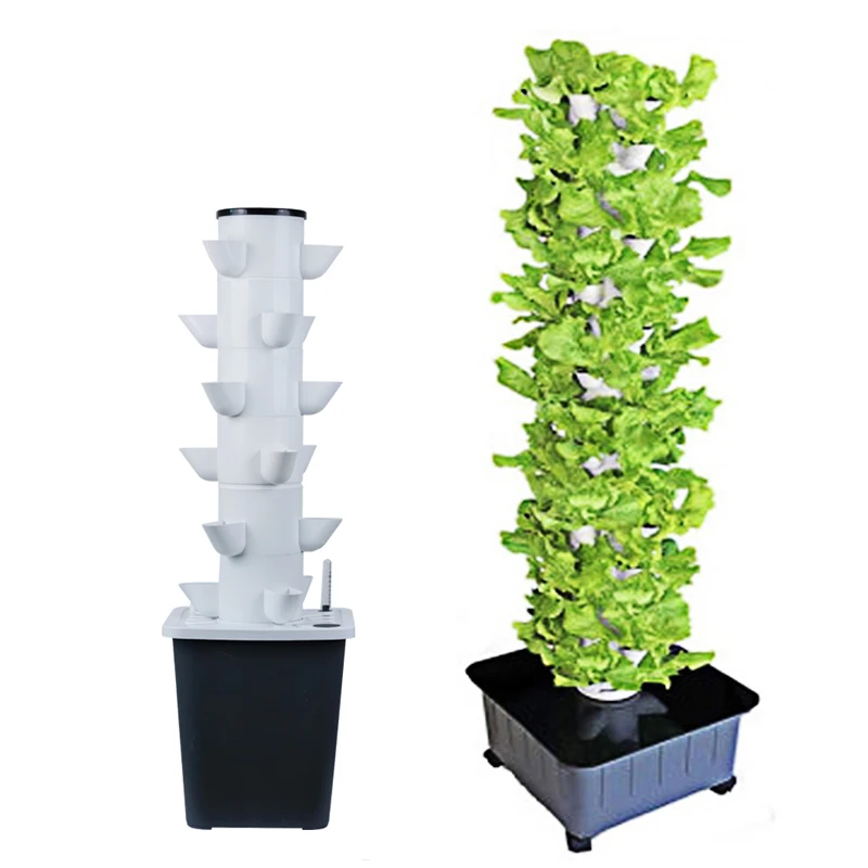 Vertical Farming 18 30 Plants Sites Vertical Hydroponic System Tower with Pump and Water Tank