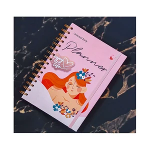 2026 Gold Spiral Binding Bound A5 Custom Print Paper Wire Binding Cheap Notebook to Do List Undated Planner Daily Diary