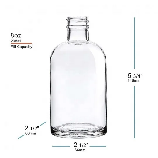 8 oz Drop Glass Bottle 28mm Thread