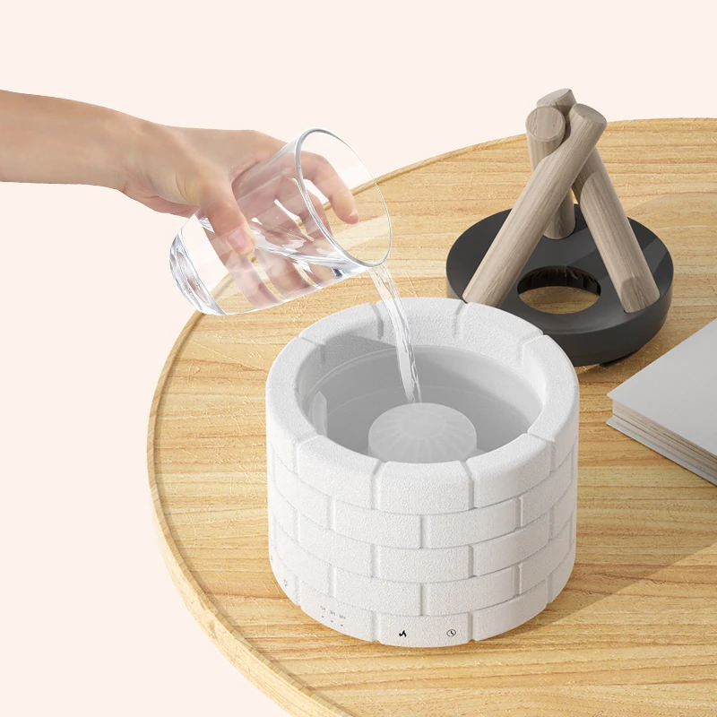 OEM Customized Logo Essential Oil Fire Flame Ultrasonic Humidifier Simulation Flame Light Aroma Diffuser