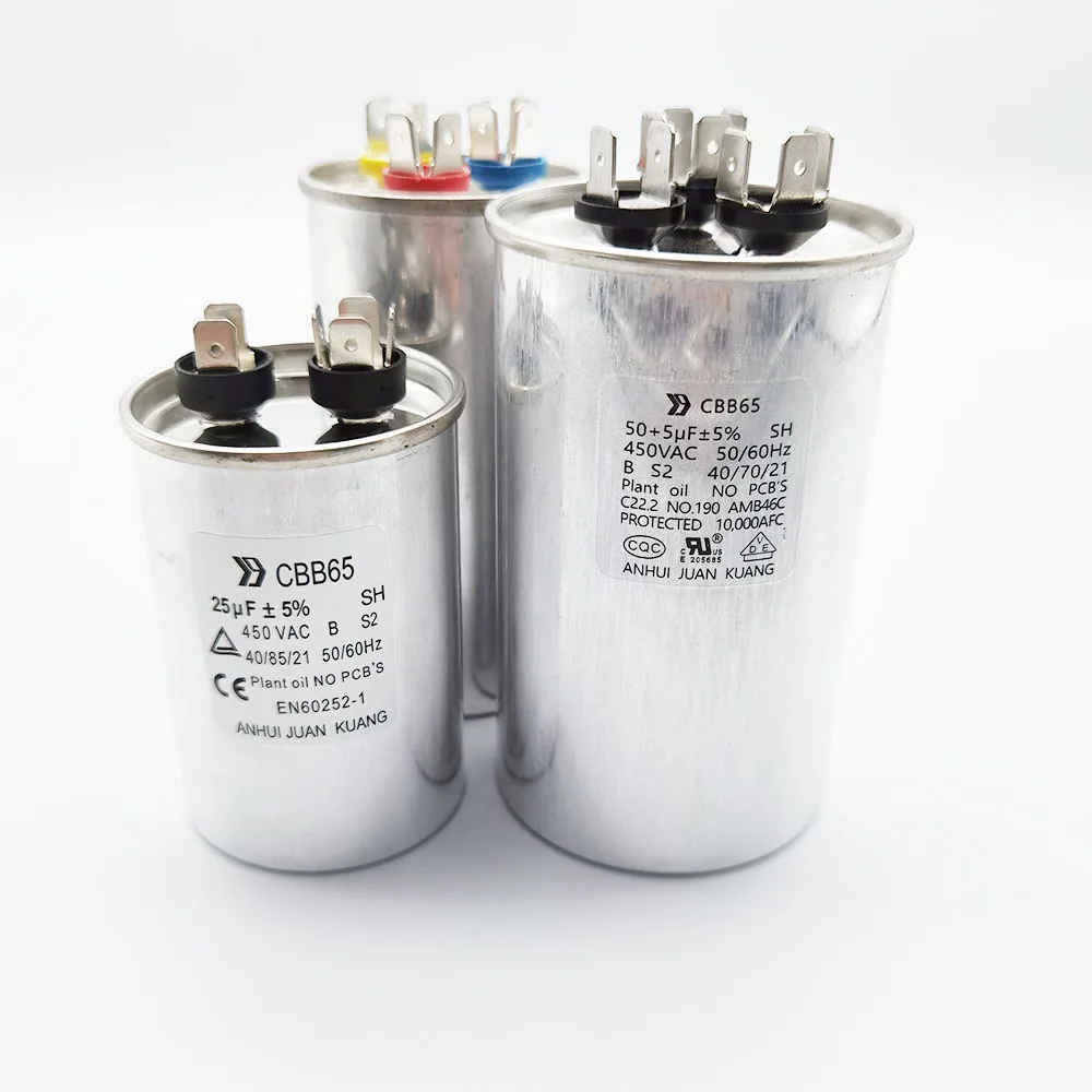 Factory-Made AC Motor Running Capacitor for Air Conditioner Film Capacitors CBB65 model OEM/ODM manufacturer