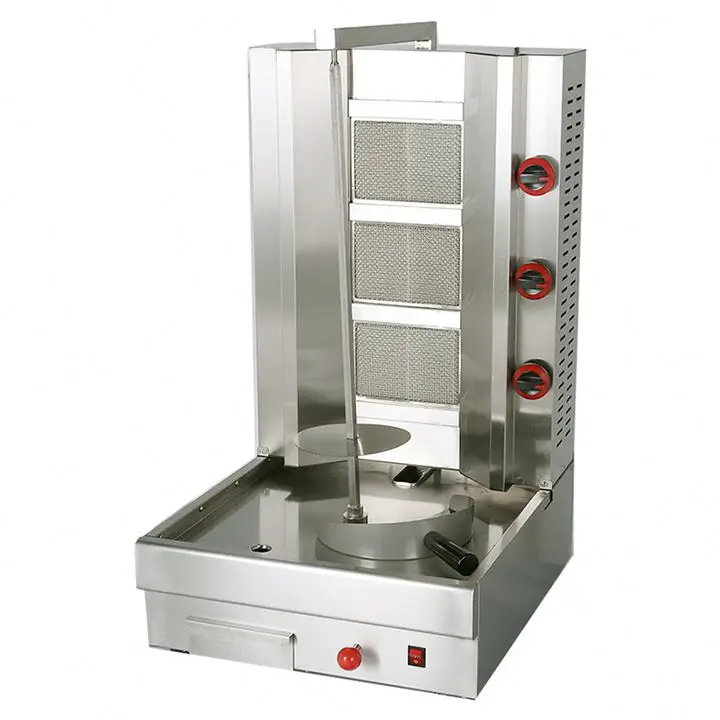 Automated Shawarma Machine With Slicer Meat Automatic Cu Knife Kebab Inflate Skr Robot Lula Press Cuter Motor Broche Bois