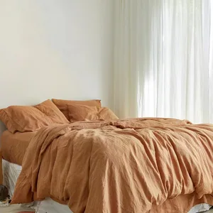 OEKO-TEX Anti-bacterial Fabric  Linen Set Sheets Belgian Flax Linen Sheets French Linen Bedding Sheet for Hotel and Home