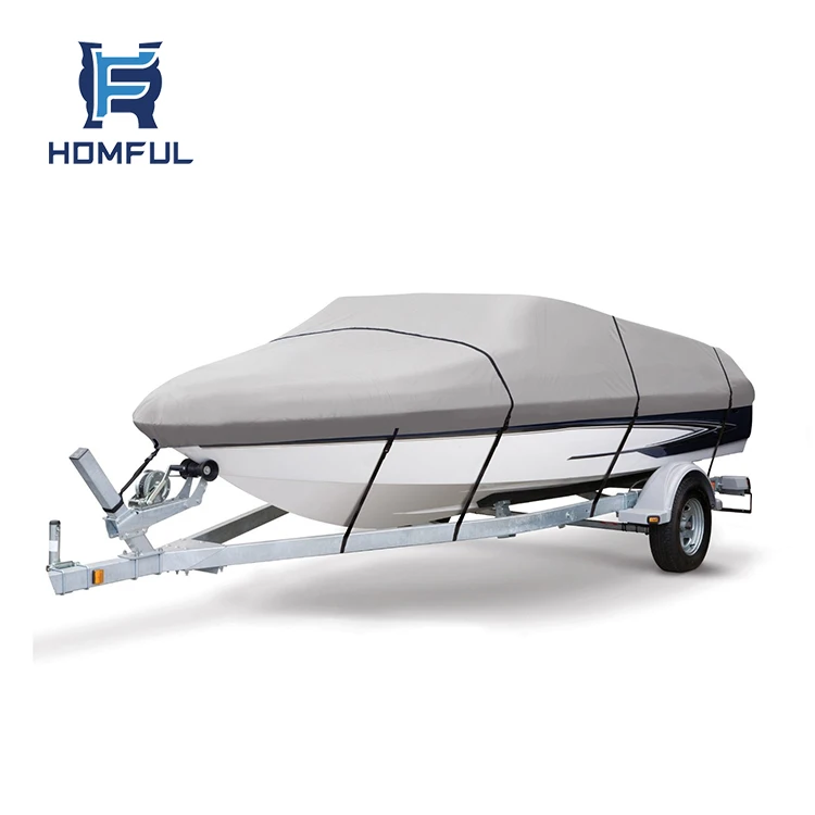Homful 12-14 'Heavy Duty 600D морской класс полиэстер холст Trailerable Водонепроницаемый Универсальный Лодка Крышка