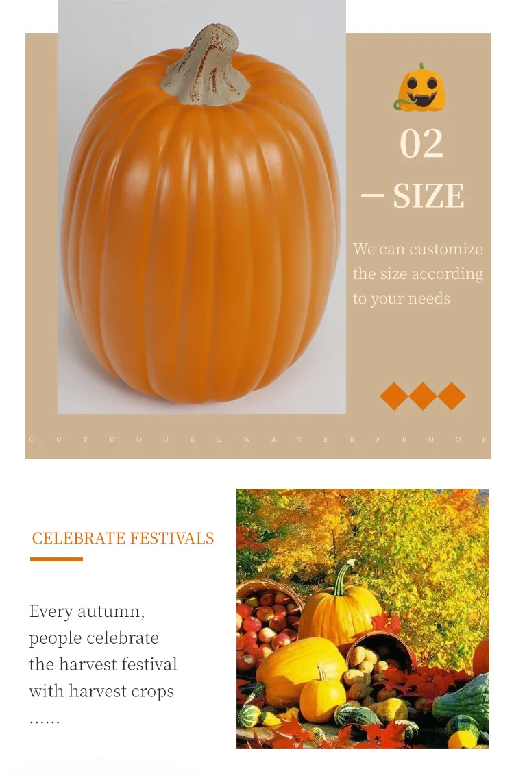 Hot selling harvest festival decoration gift foam carvable pumpkin with customized print design manufacture