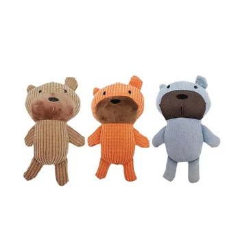 New Design Bear Shape Pet Bite Resistant Plush Toys Interesting Safe Ecofriendly Toy Animal Plush Toy