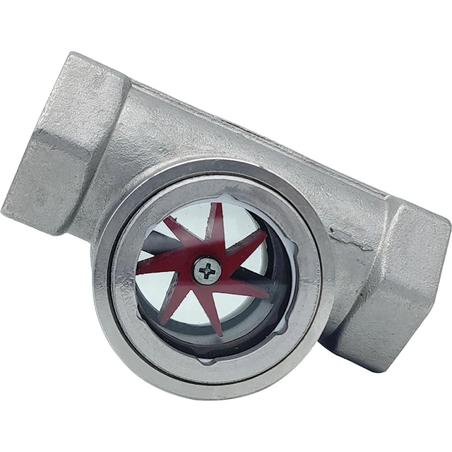 304 stainless steel dn32 high-pressure impeller mirror thread water flow indicator sight glass