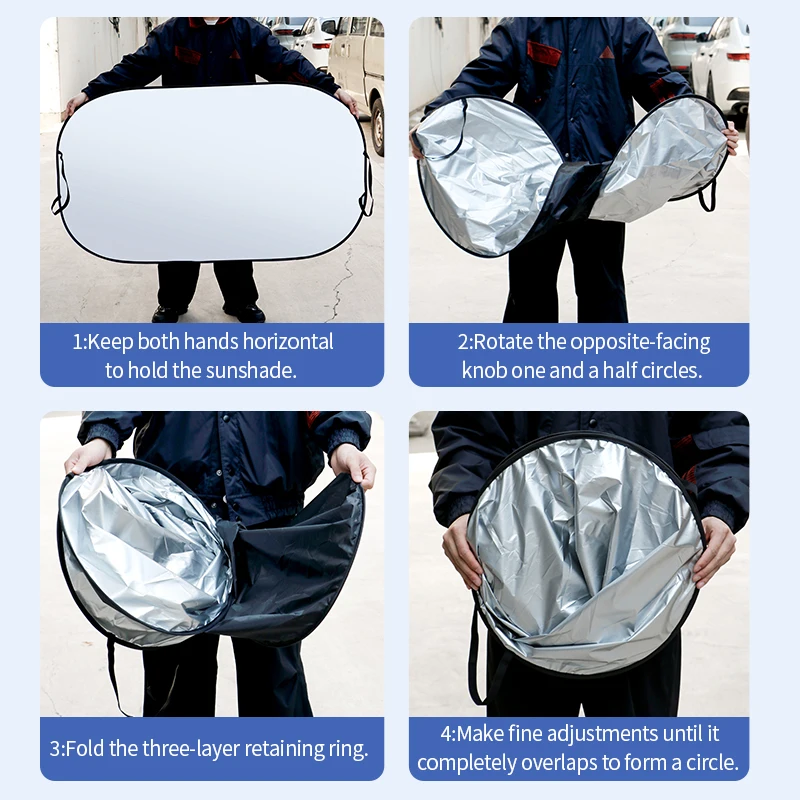 CHONGTENG High Quality Foldable Front Windshield Sunshade Cover Car Sun Shader for UV Rays and Sun Heat