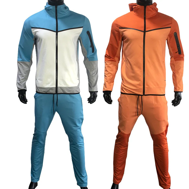 Sweat Jogging Sportswear Jogger Sweatpants and Hoodie Set Sweatsuit Plain Track Suit Men Sets Tracksuit With Side Training Wear