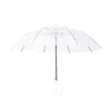 Parapluie transparent épaissi en fibre de verre à 8 os blanc