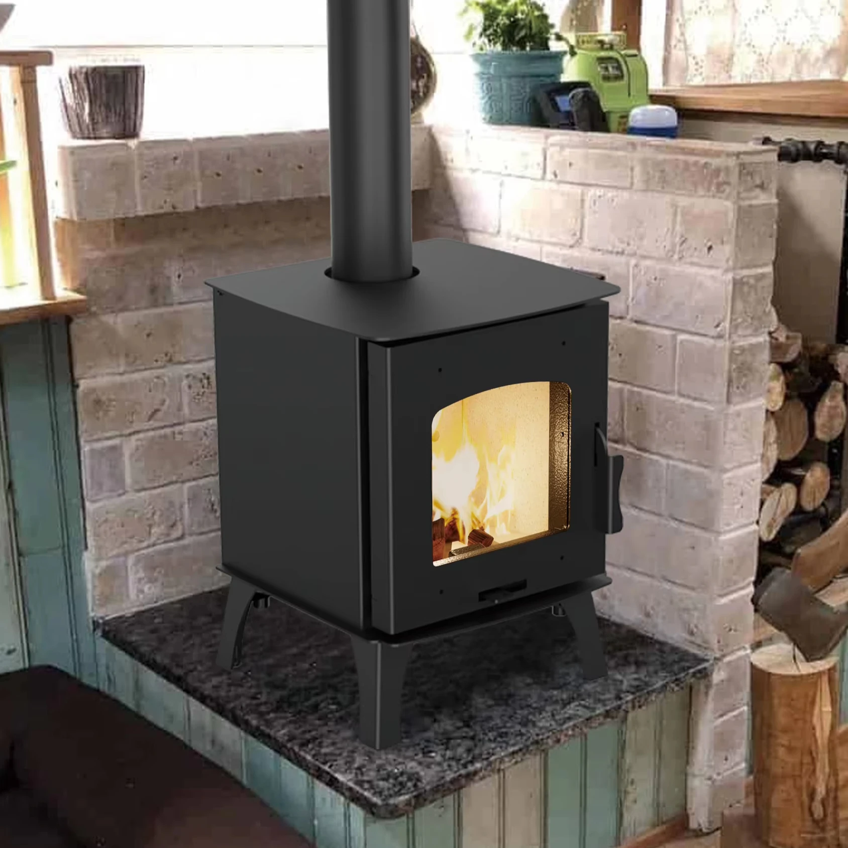 R0401A Wood Burning Stove for Tiny House RV, OEM Wholesale - Main Image