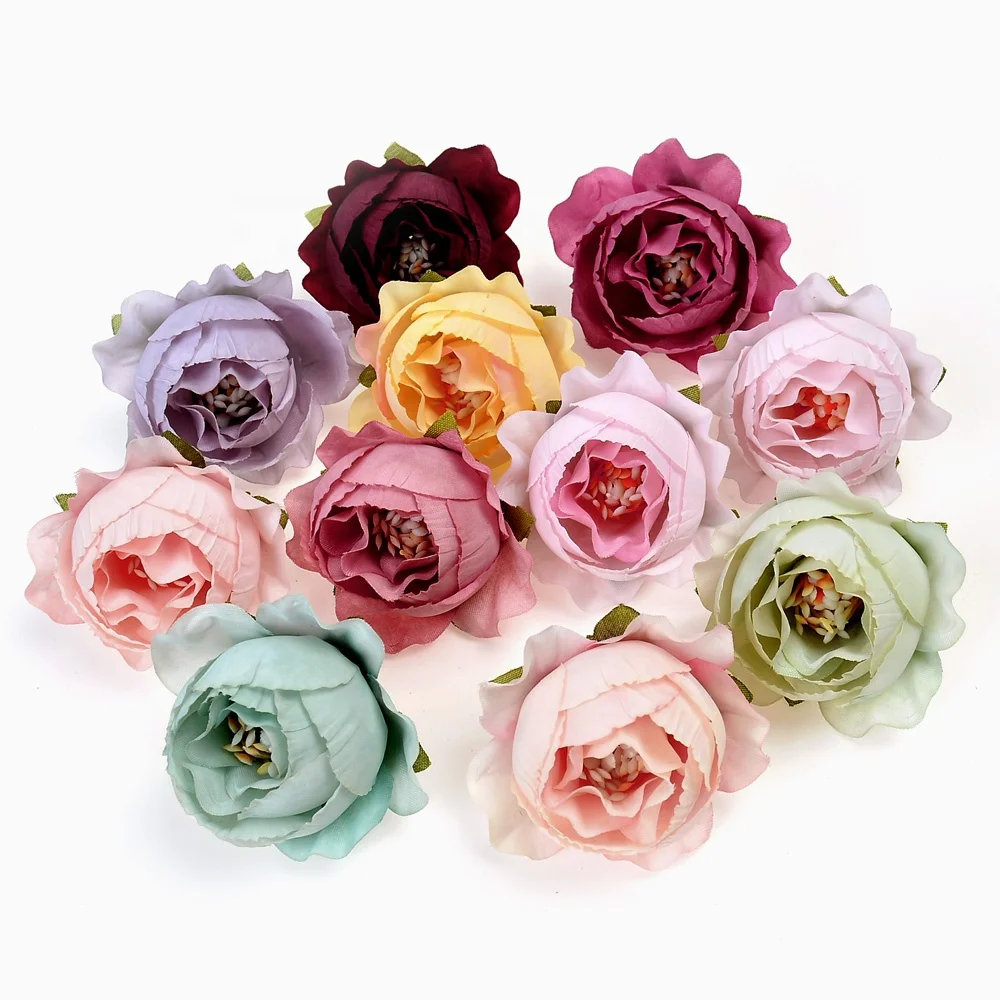 artificial flowers rose bud various colors head flower for the