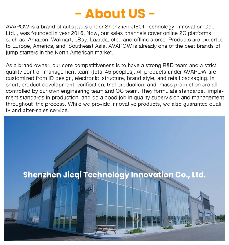 Avapow A58 Private Molds Lithium Battery Emergency Jump Starter 12v