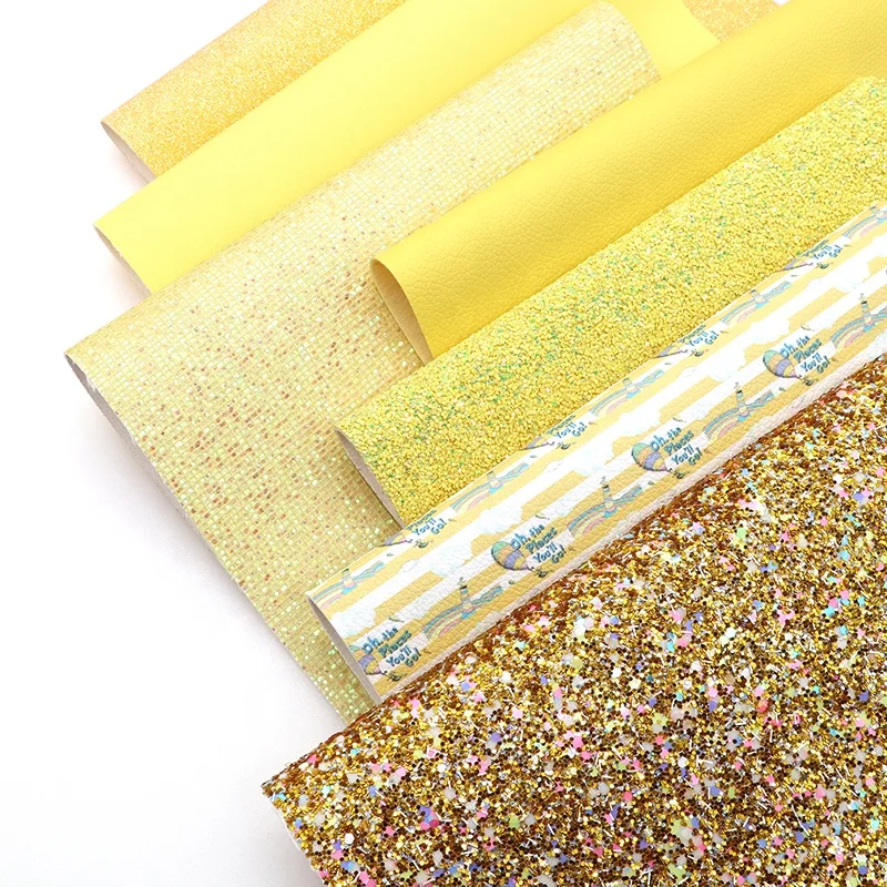 DIY Bags Bows 7PCS/Set Pastel Colors Yellow Mixed Glitter Lychee Pebble  Printed Faux Leather Fabric Sheets Bundle - Buy DIY Bags Bows 7PCS/Set  Pastel Colors Yellow Mixed Glitter Lychee Pebble Printed Faux