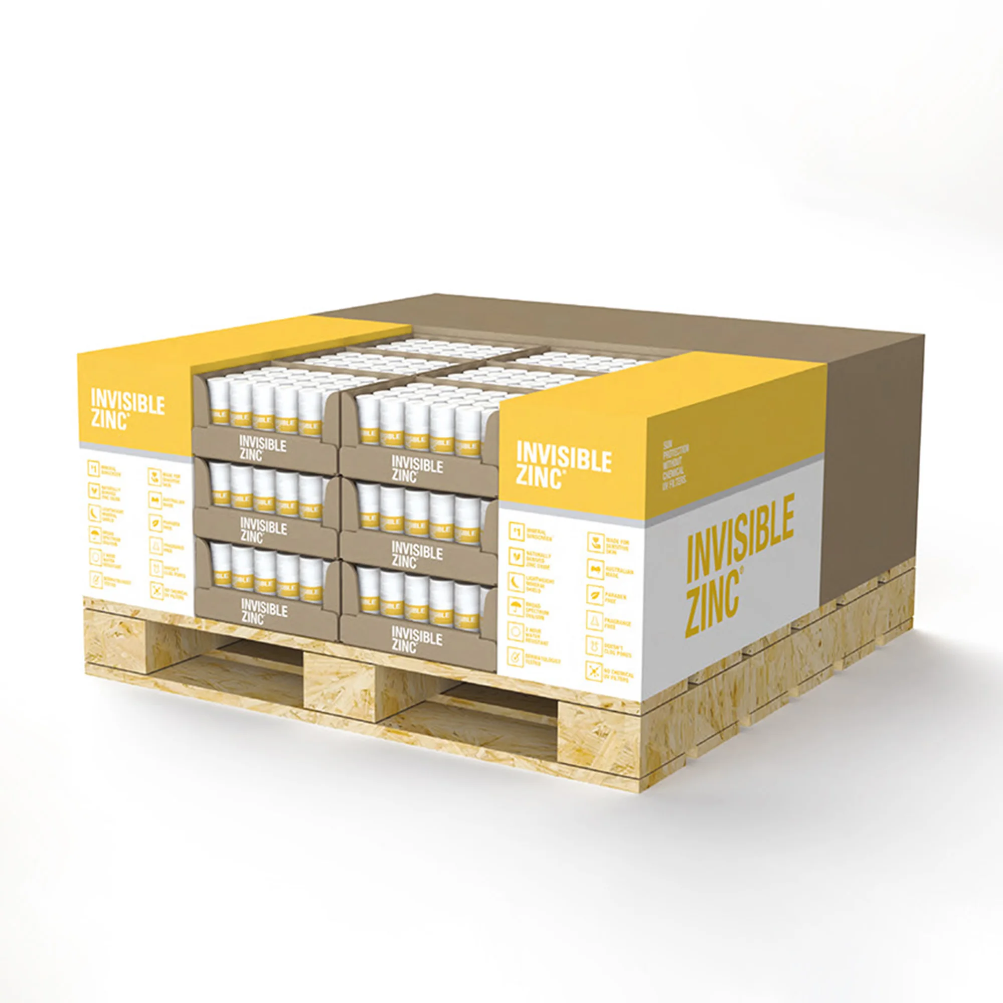 Custom 1 2 3 1/4 Sided Retail Pdq Pallet Cardboard Stand High Quality Drinks Quarter Corrugated Cardboard Pallet Display