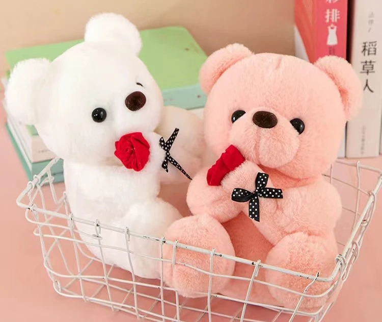 Cute Rose Teddy Bear Plush Toy Doll