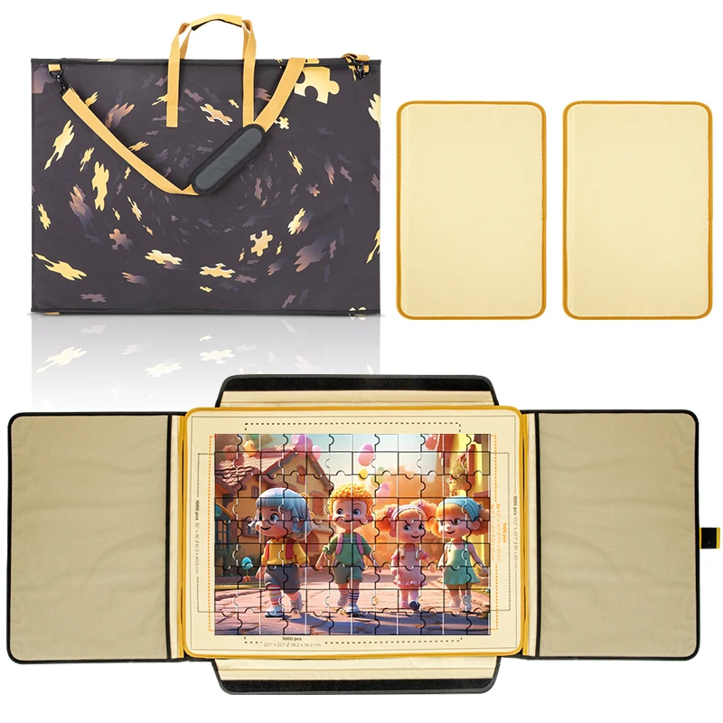 Detachable Puzzle Caddy with Sorting Trays 1000 Pieces Portable Puzzle Keeper Board Jigsaw Puzzle Case