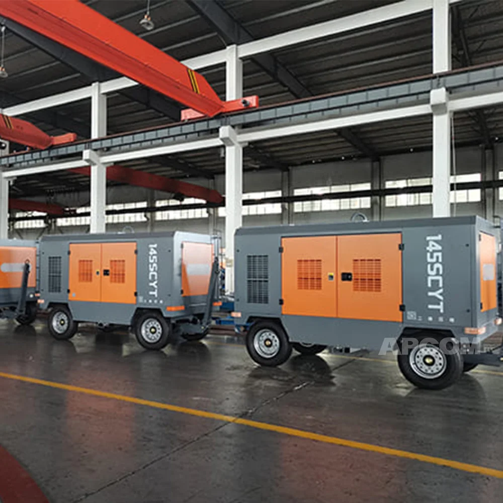 Operating Mode 17m3 12bar or 15m3 18bar Cummins Mining air Compressor 12 18 bar 550cfm 600cfm diesel Engine Screw air Compressor