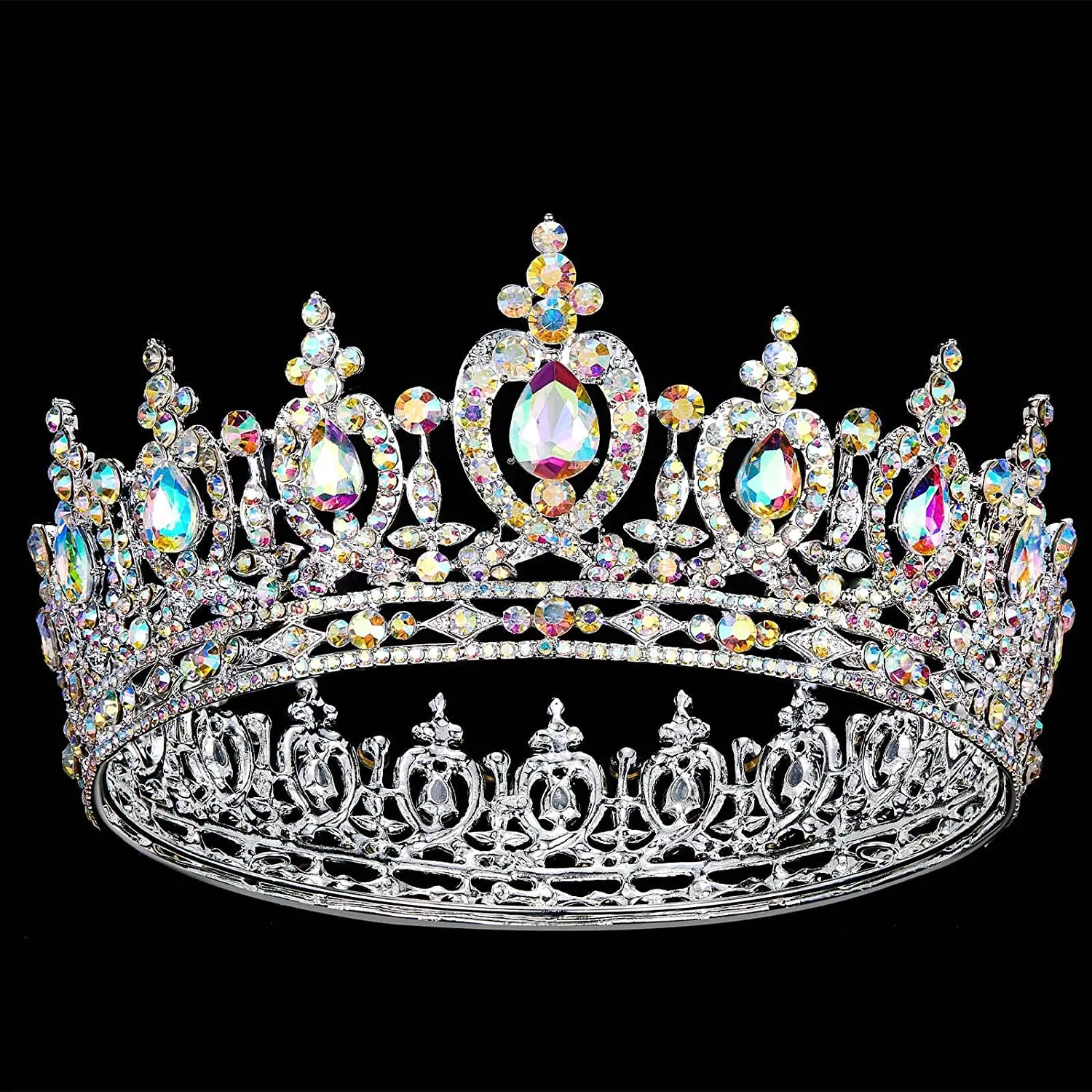 Most Popular Tiaras Crowns Ab Stone Color Rhinestone And Crystal Headpieces Woman Crown Tiara