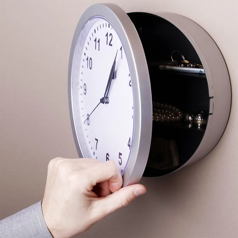 Quartz Wall Clock for Home Decor Hidden Safe Storage with Needle Display for Living Room Securing Money Cash Jewelry