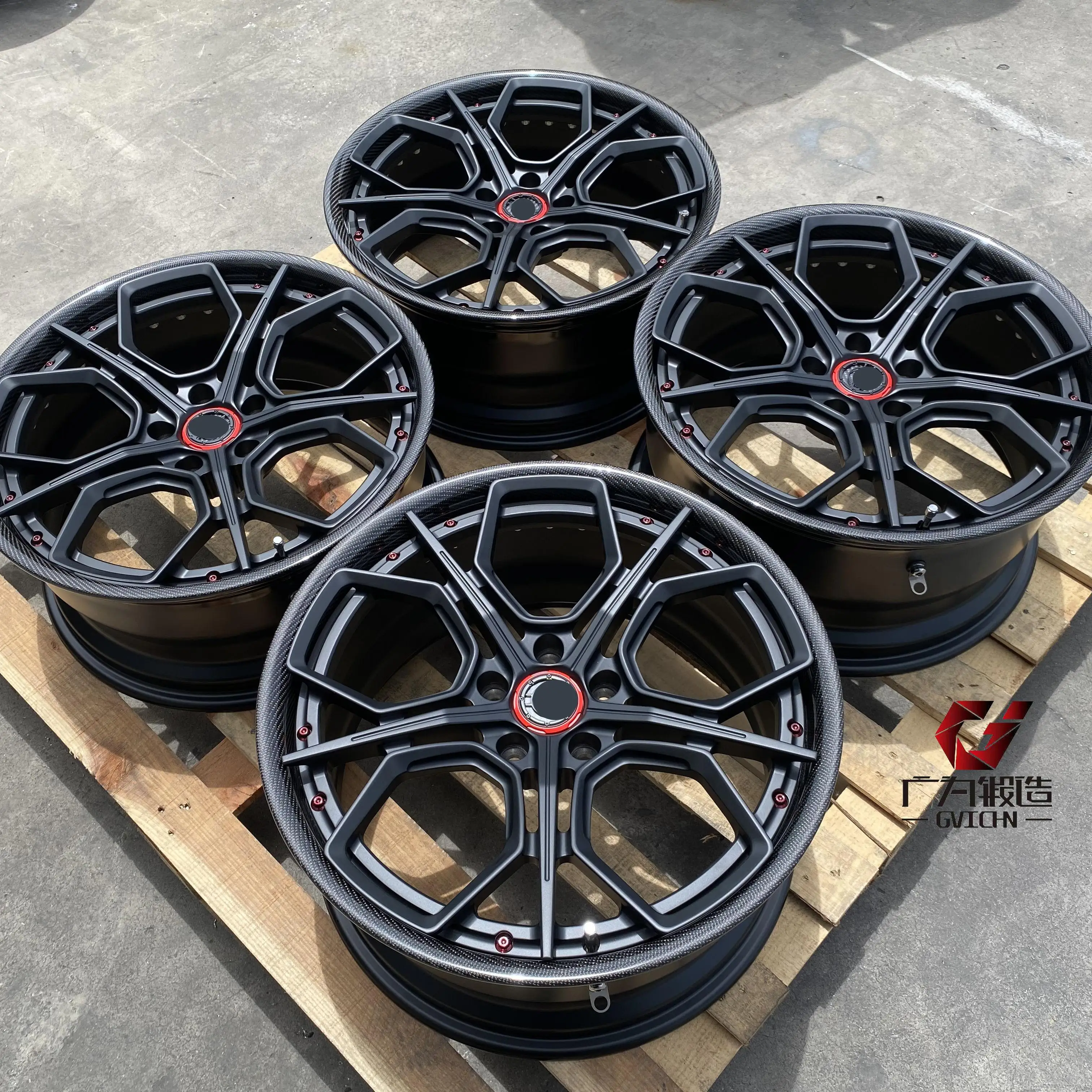 GVICHN Custom18 19 20 21inch Rim 5x112 5x114.3 5x120 6061 T6 Aluminum Alloy Two Piece Forged Passenger Car Wheels for BMW Audi