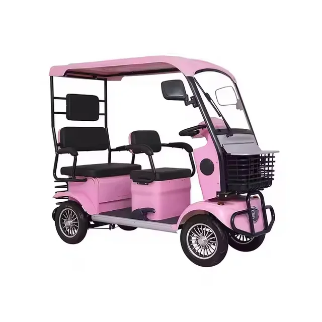 Factory Direct 60V Electric Passenger Tricycle 4 Seater E Rickshaw with Roof Comfortable & Eco-Friendly Transport