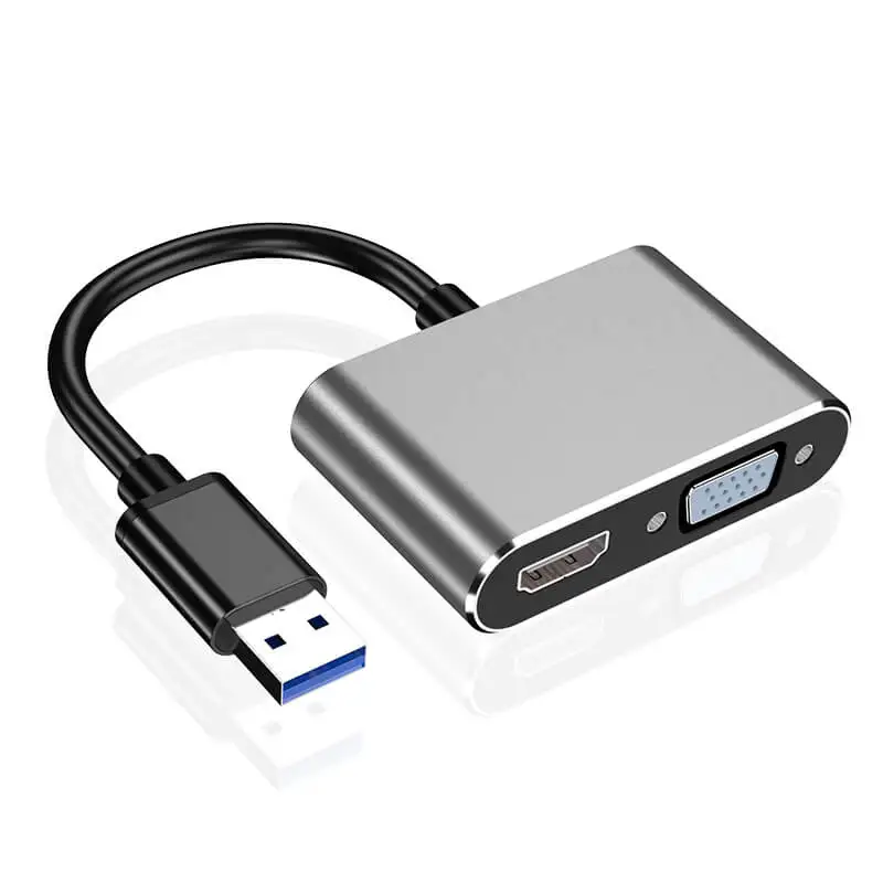 Адаптер farsins USB 3,0 для HDMI 4k female VGA female 2 в 1 hub 0,2 m