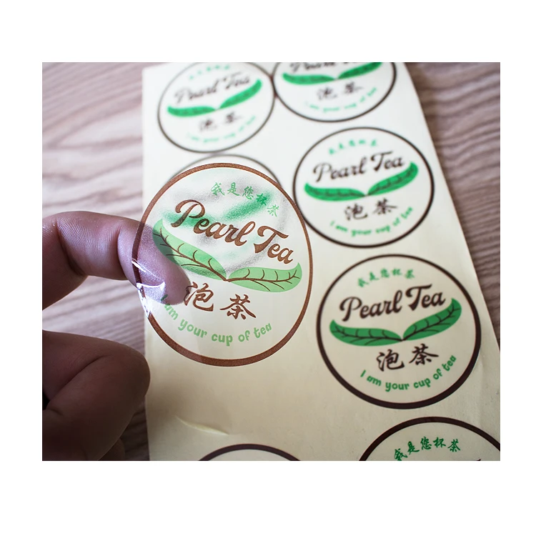Direct Factory Self Adhesive Customized Printing Clear Gold Foil Stickers Transparent Logo Label