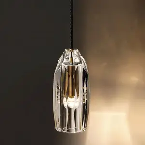 Copper Creative Decoration Dinning Room Light New Hotel Hanging Single Crystal Pendant Lamp for Kitchen